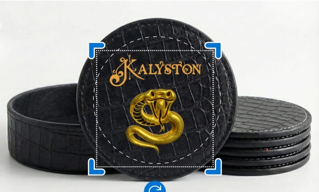 Sottobicchieri ecopelle stampati con nostre grafiche Kalyston Art o personalizzati(2 pezzi)