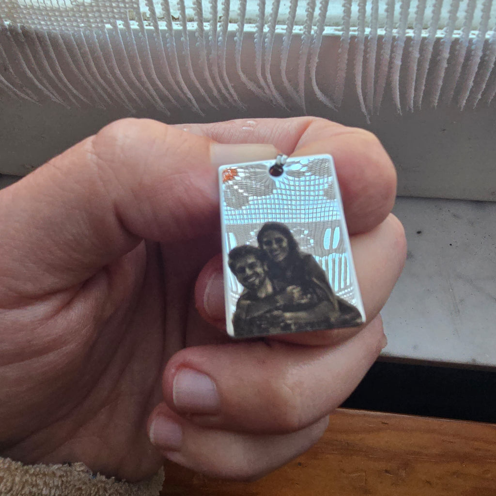 Medaglietta in acciaio con grafiche Kalyston™o vuote personalizzabili