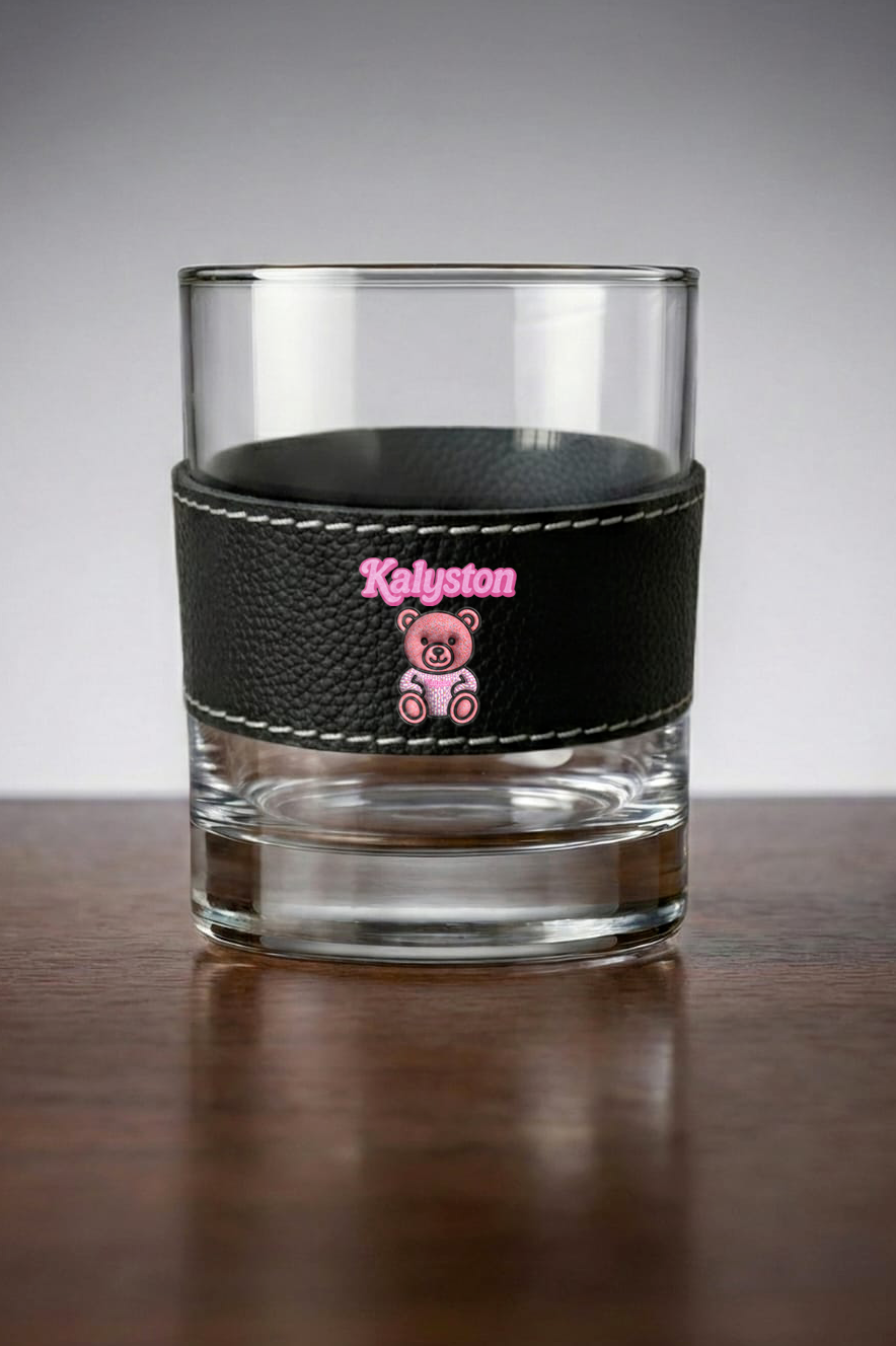 Bicchiere Kalyston™ con fascia in pelle rimovibile  PinkCandy(set 2 bicchieri)6 stili