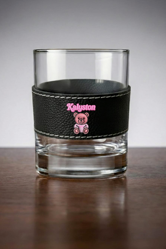 Bicchiere Kalyston™ con fascia in pelle rimovibile  PinkCandy(set 2 bicchieri)6 stili