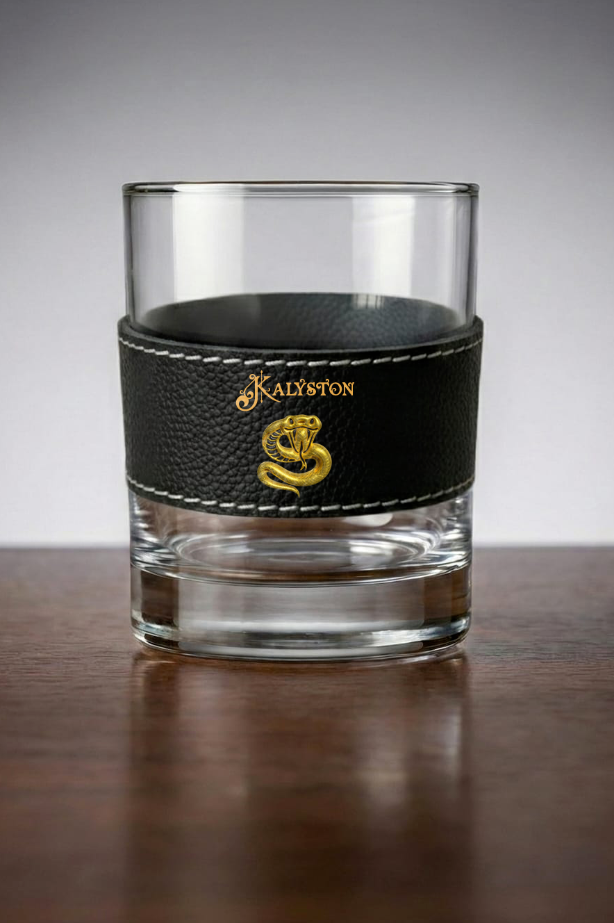 Bicchiere Kalyston™ con fascia in pelle rimovibile Barocco(set 2 bicchieri)5 stili