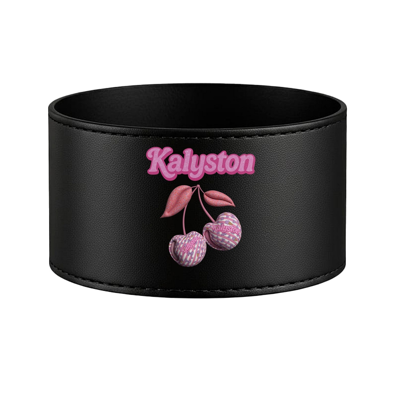 Bicchiere Kalyston™ con fascia in pelle rimovibile  PinkCandy(set 2 bicchieri)6 stili