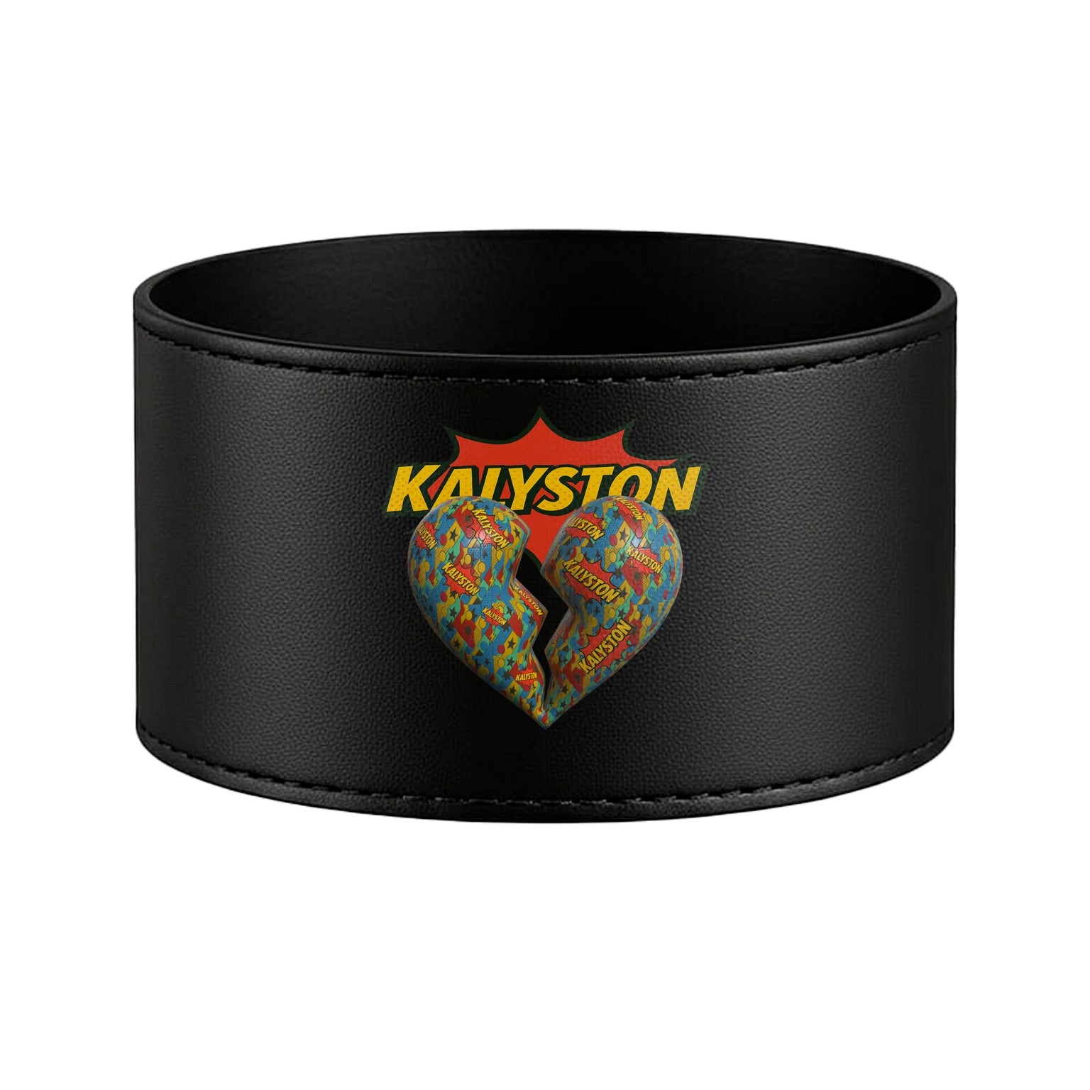 Set bagno Kalyston™ stile Pop Art – Porta sapone e porta spazzolini con fascia stampata