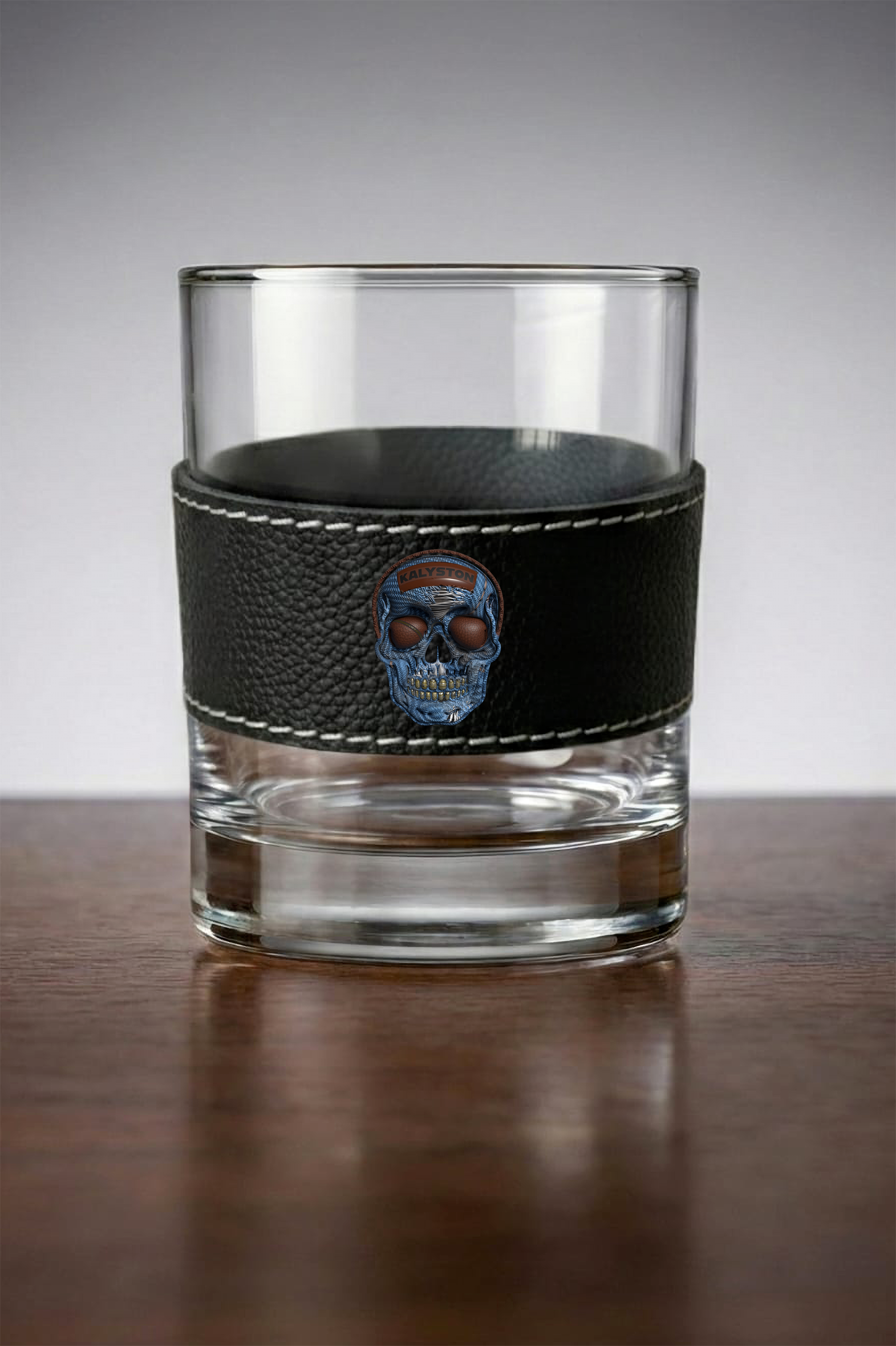 Bicchieri Kalyston™ con fascia in pelle rimovibile Denim(set 2 bicchieri)4 stili