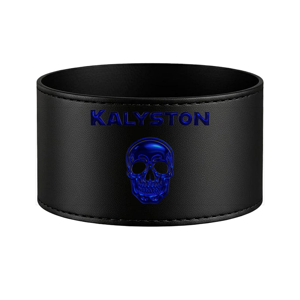 Set bagno Kalyston™ stile Metallo Cromato – Porta sapone e porta spazzolini con fascia stampata