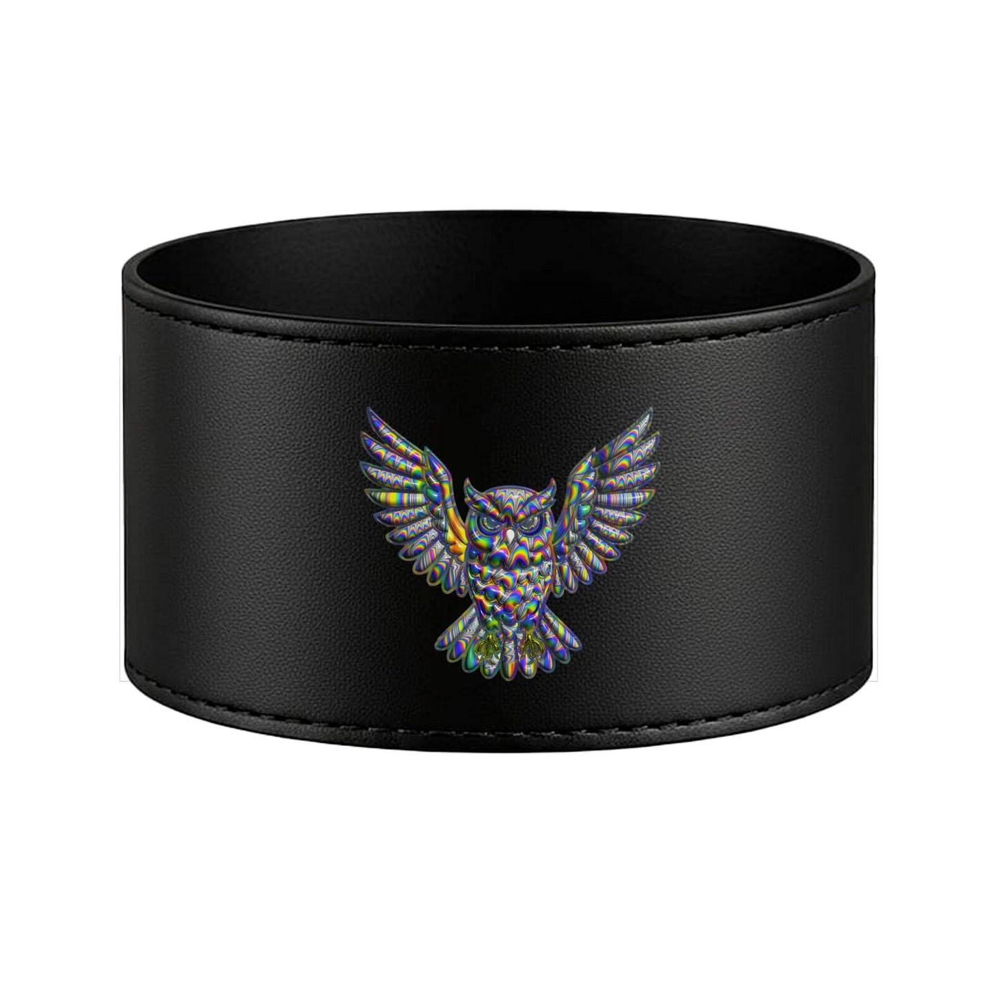 Set bagno Kalyston™ stile Psichedelico – Porta sapone e porta spazzolini con fascia stampata
