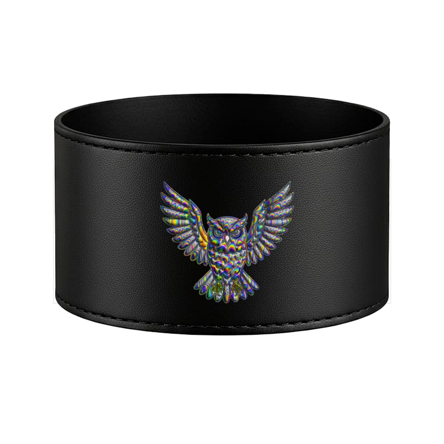 Set bagno Kalyston™ stile Psichedelico – Porta sapone e porta spazzolini con fascia stampata