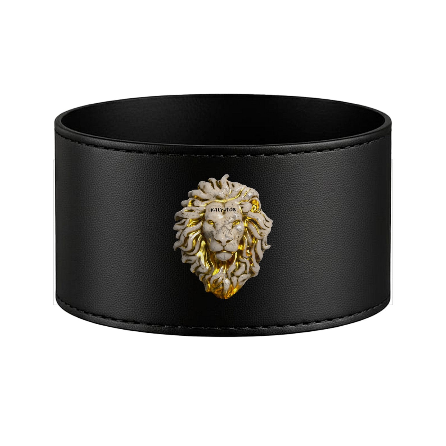 Set bagno Kalyston™ stile Pietra – Porta sapone e porta spazzolini con fascia stampata