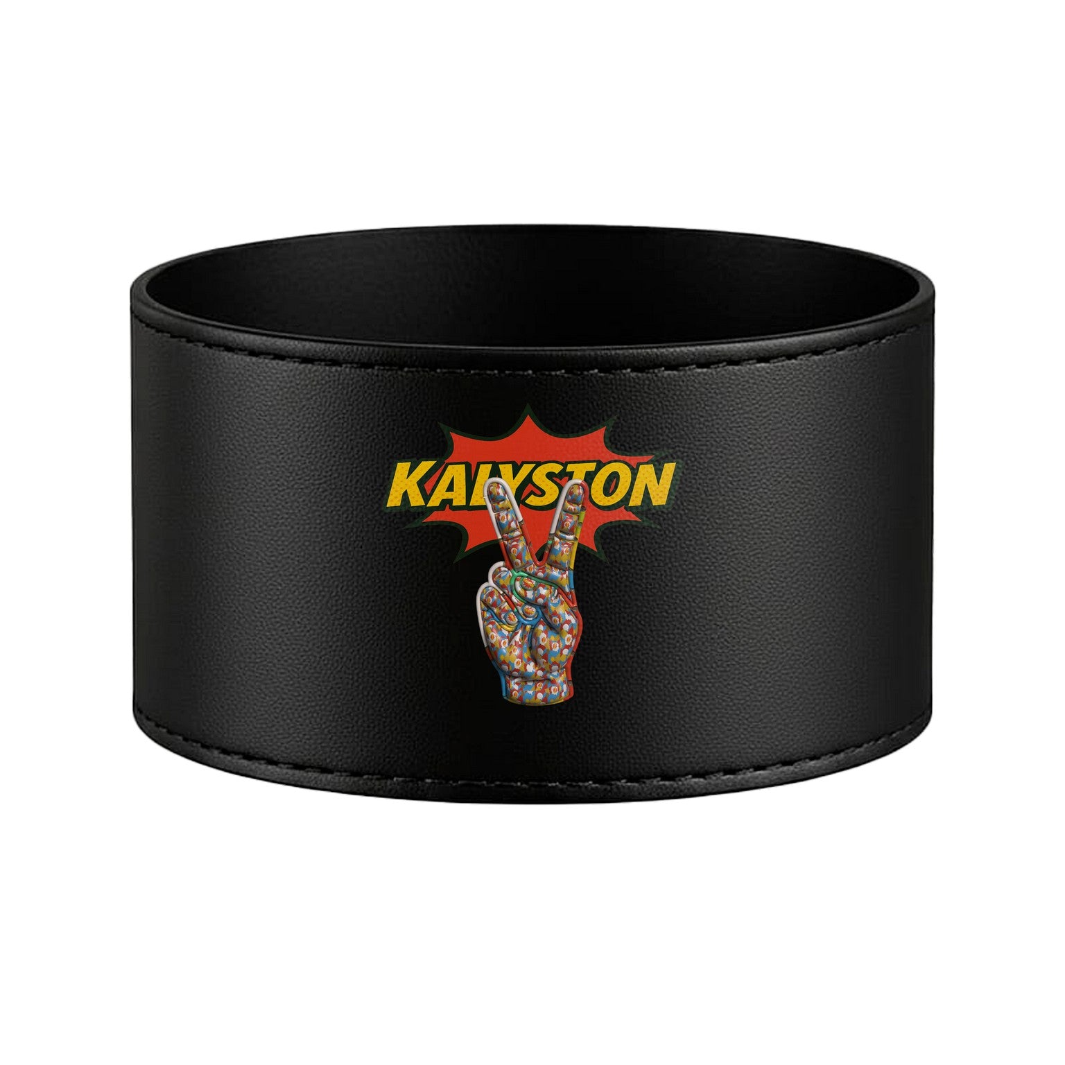 Bicchiere Kalyston™ con fascia in pelle rimovibile PopArt (set 2 bicchieri)