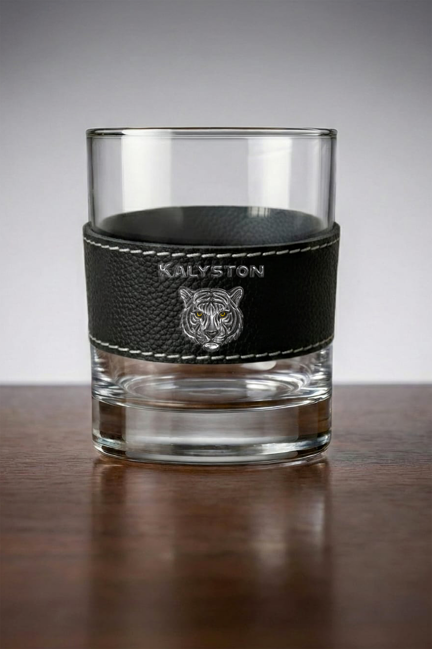 Bicchiere Kalyston™ con fascia in pelle rimovibile MetalArt (set 2 bicchieri)6stili
