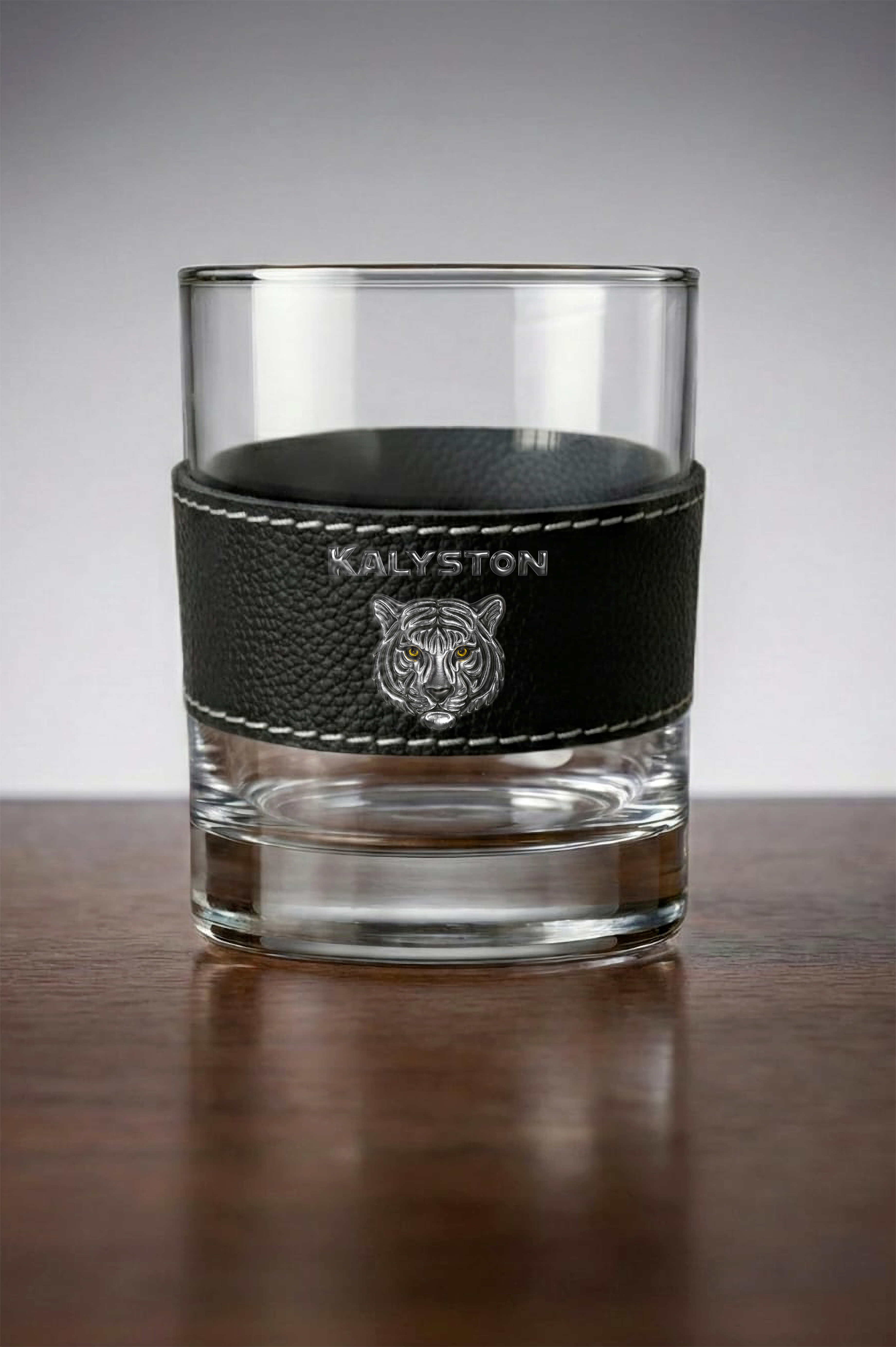 Bicchiere Kalyston™ con fascia in pelle rimovibile MetalArt (set 2 bicchieri)6stili