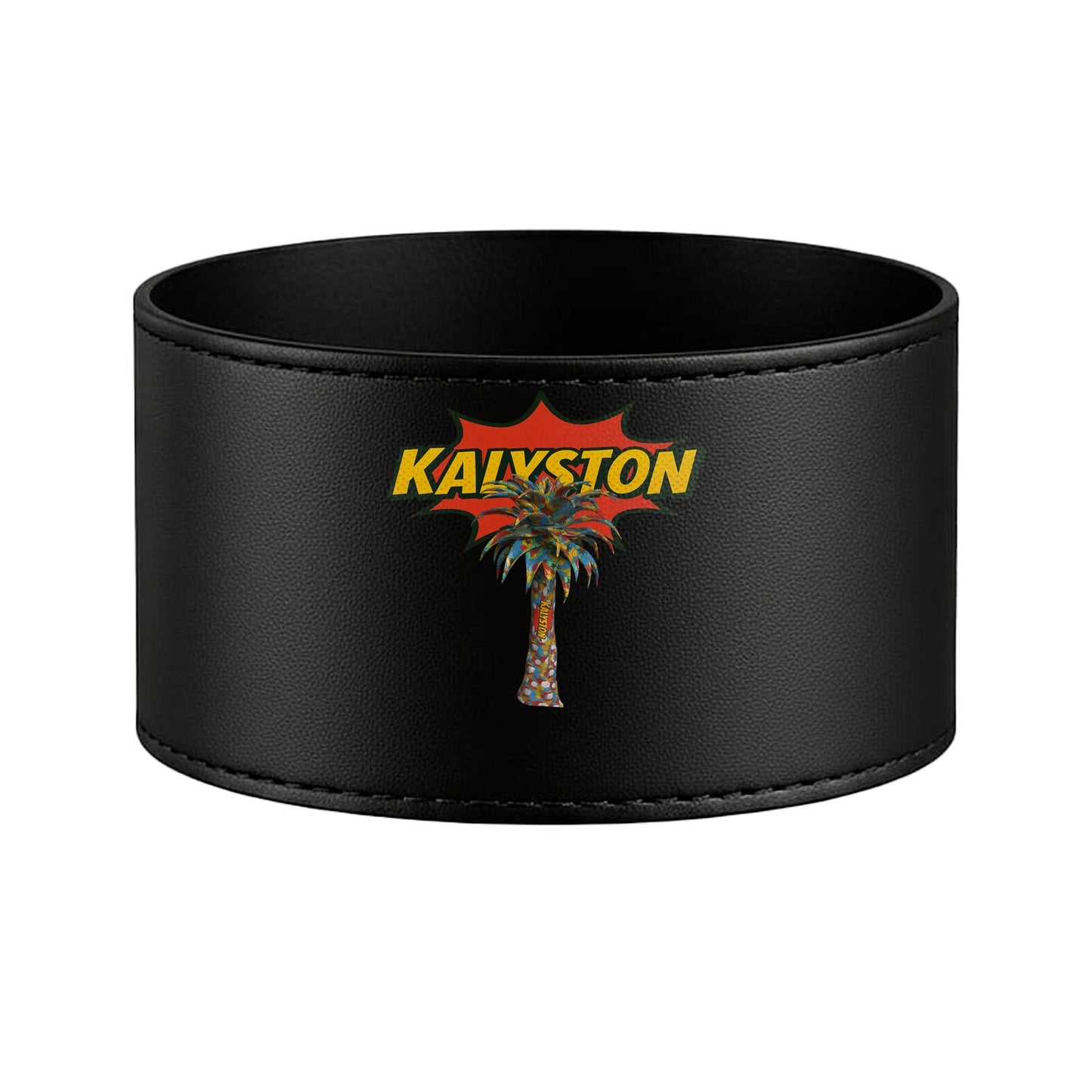 Set bagno Kalyston™ stile Pop Art – Porta sapone e porta spazzolini con fascia stampata