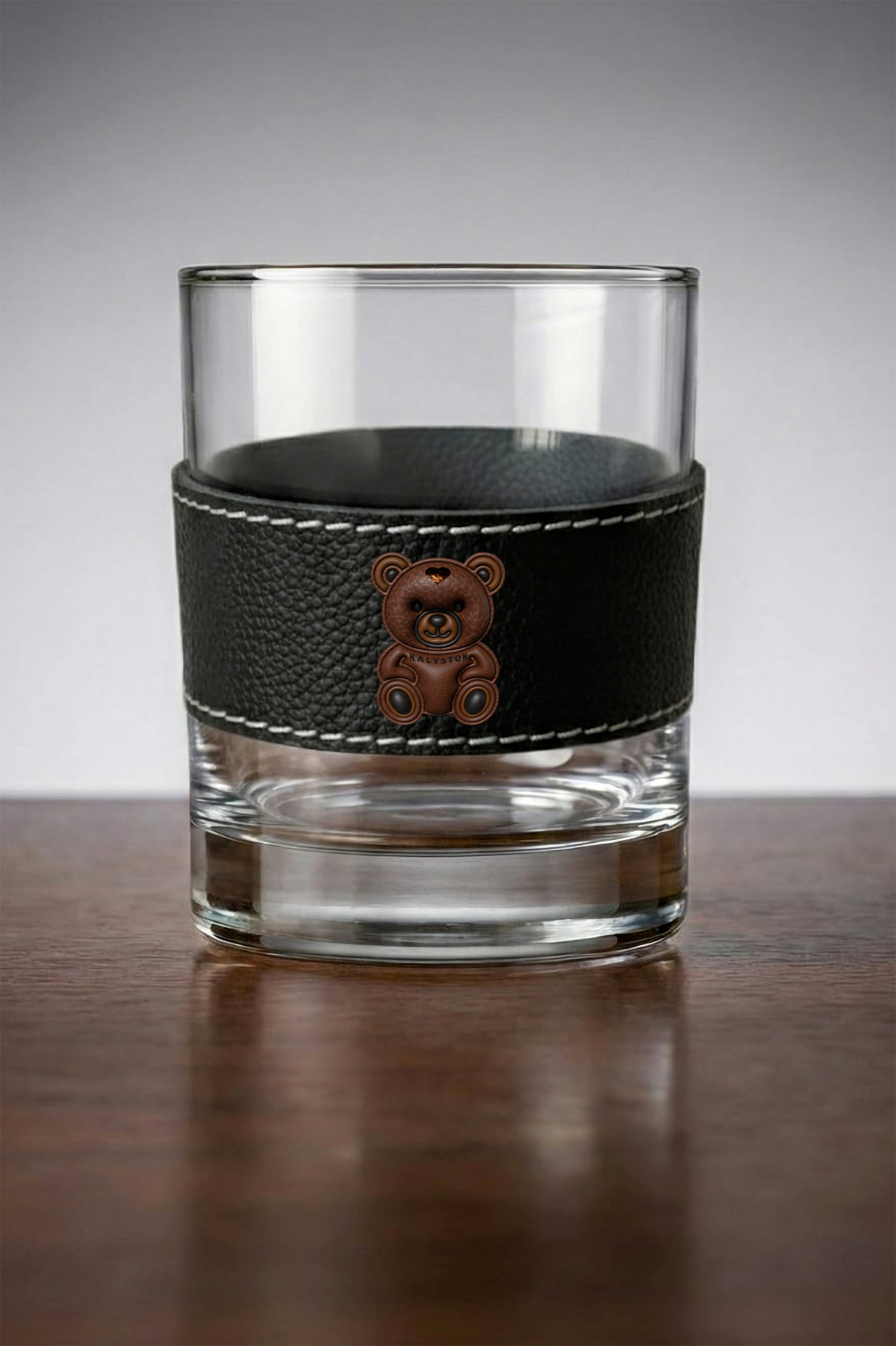 Bicchiere Kalyston™ con fascia in pelle rimovibile stile Pelle (set 2 bicchieri)5 stili