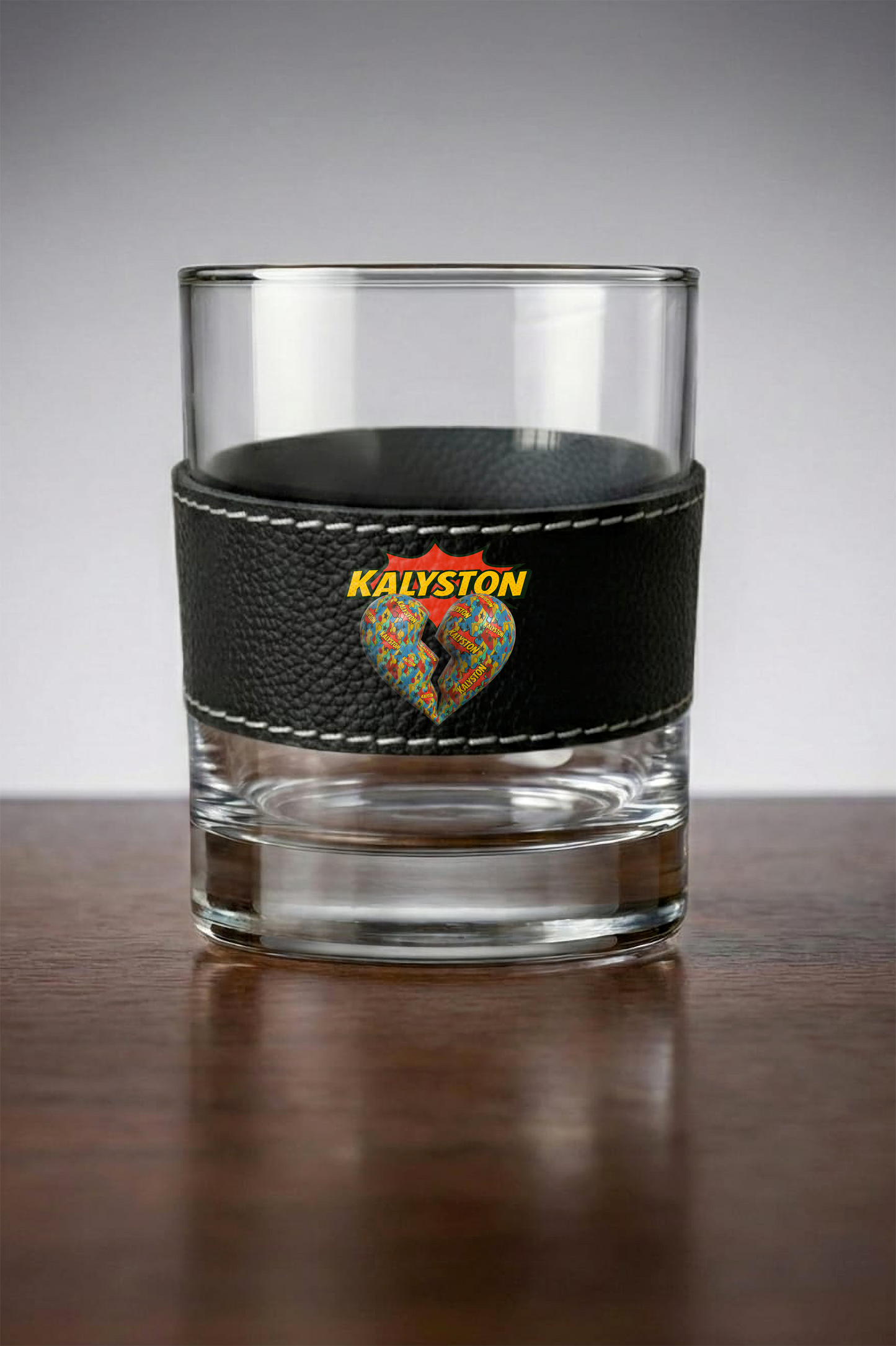 Bicchiere Kalyston™ con fascia in pelle rimovibile PopArt (set 2 bicchieri)