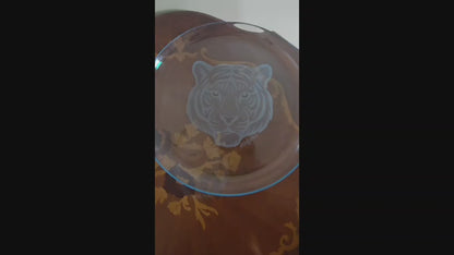 piatto vetro trasparente inciso Klayston kinetic art