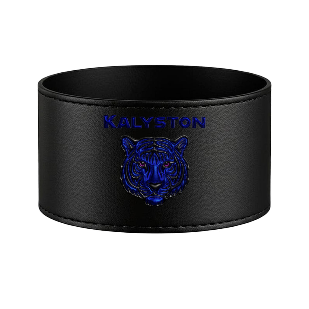 Set bagno Kalyston™ stile Metallo Cromato – Porta sapone e porta spazzolini con fascia stampata