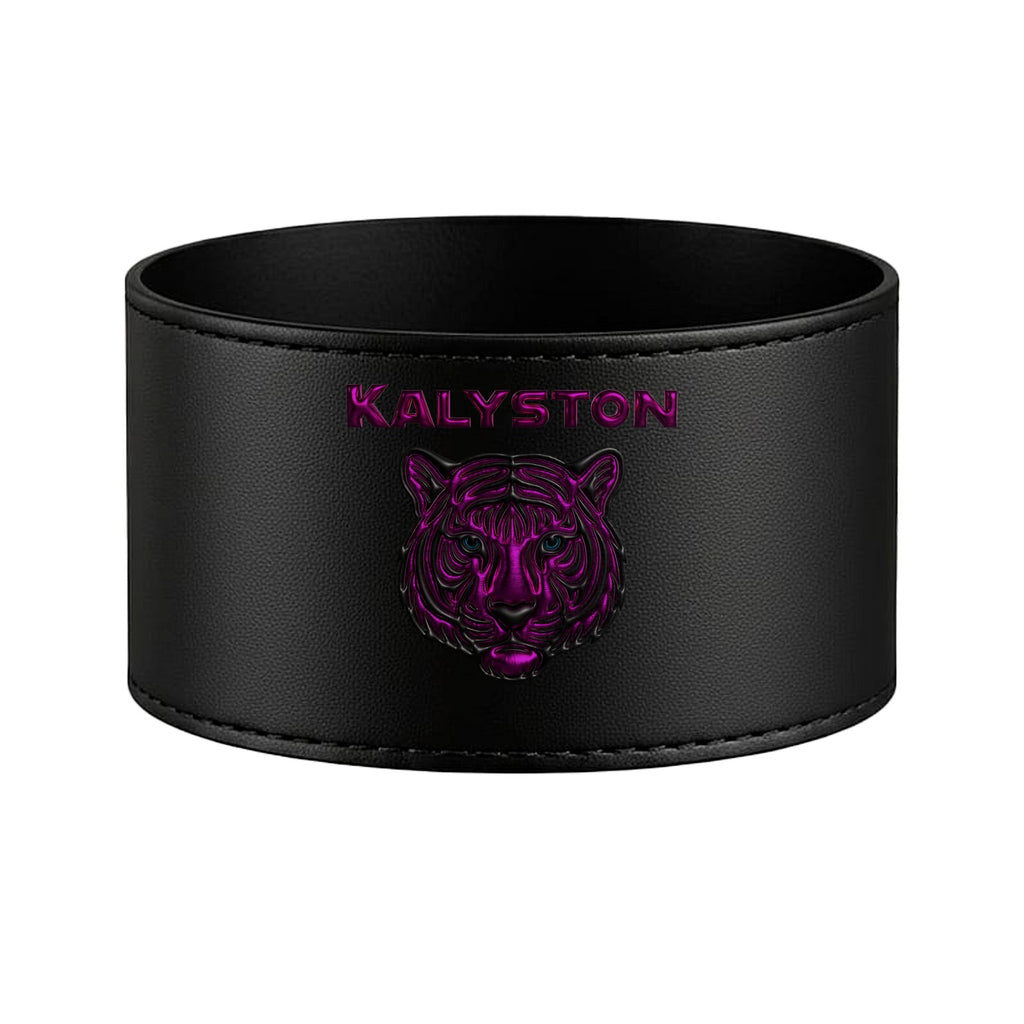 Set bagno Kalyston™ stile Metallo Cromato – Porta sapone e porta spazzolini con fascia stampata